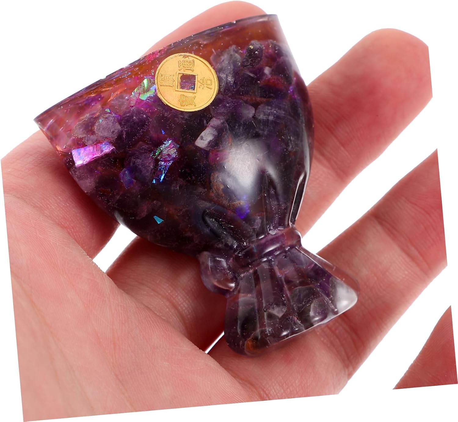 Unomor Handmade Resin Money Bag Ornament Decorative Money Bag for Home Shaped Decoration Feng Shui Good Luck Desktop Adornment Unique for Office