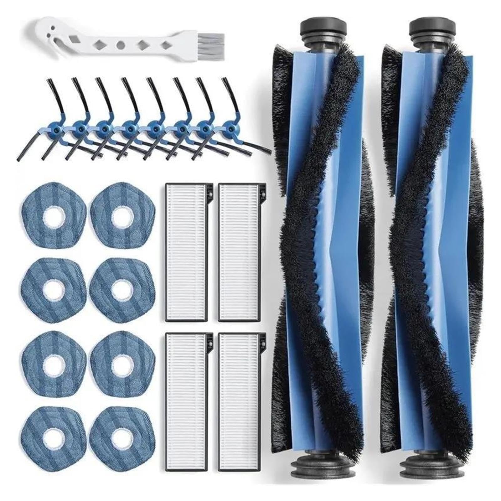 Rollo De Cepillo De Filtro, Cepillo Lateral, Paño De Fregona Compatible Con Eufy X10Pro Omni