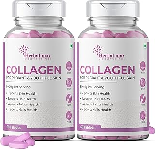 Collagen to Boost Skin Repair & Regeneration for Youthful & Radiant Skin - 120 Tablets 800Mg, Pack of 2