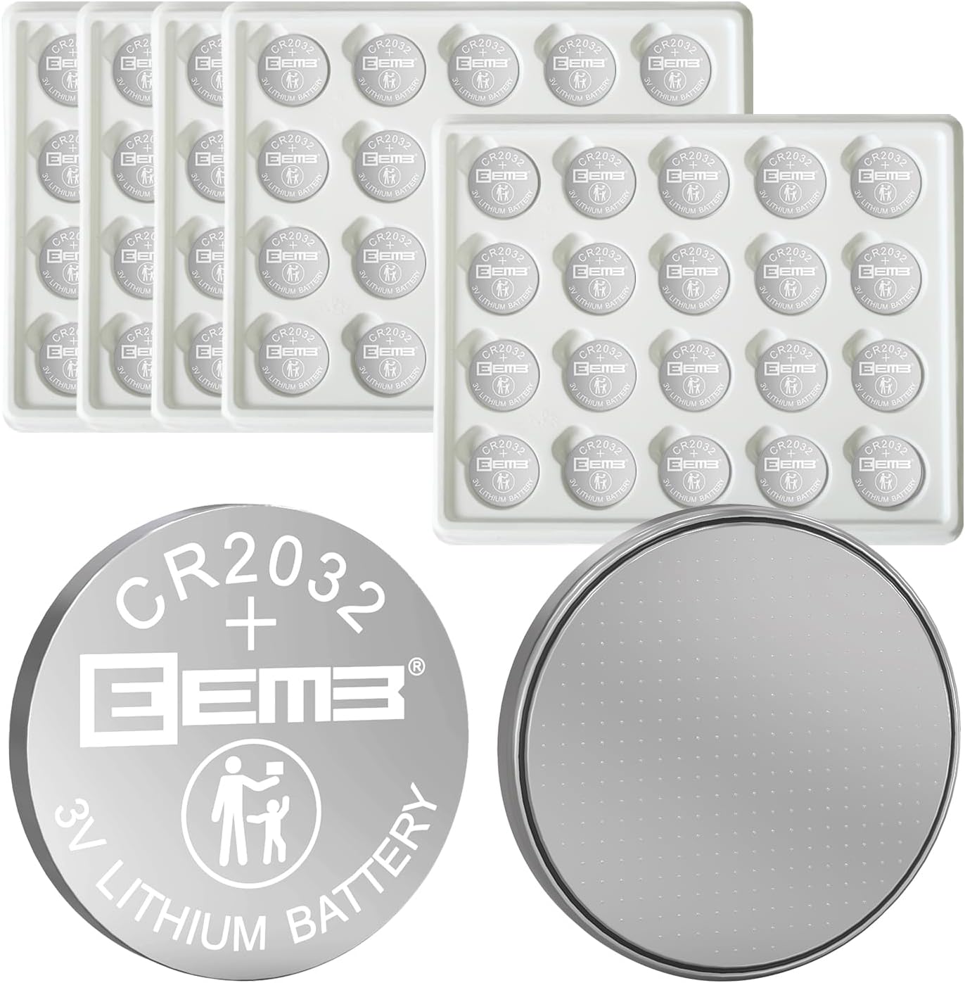100PACK CR2032 Batteries 3V Lithium Button Coin Cell Batteries 2032 Battery DL2032, ECR2032, LM2032 for Remotes Watches Calculators Door Chimes Medical Device Computer Mother-Board Key Fobs