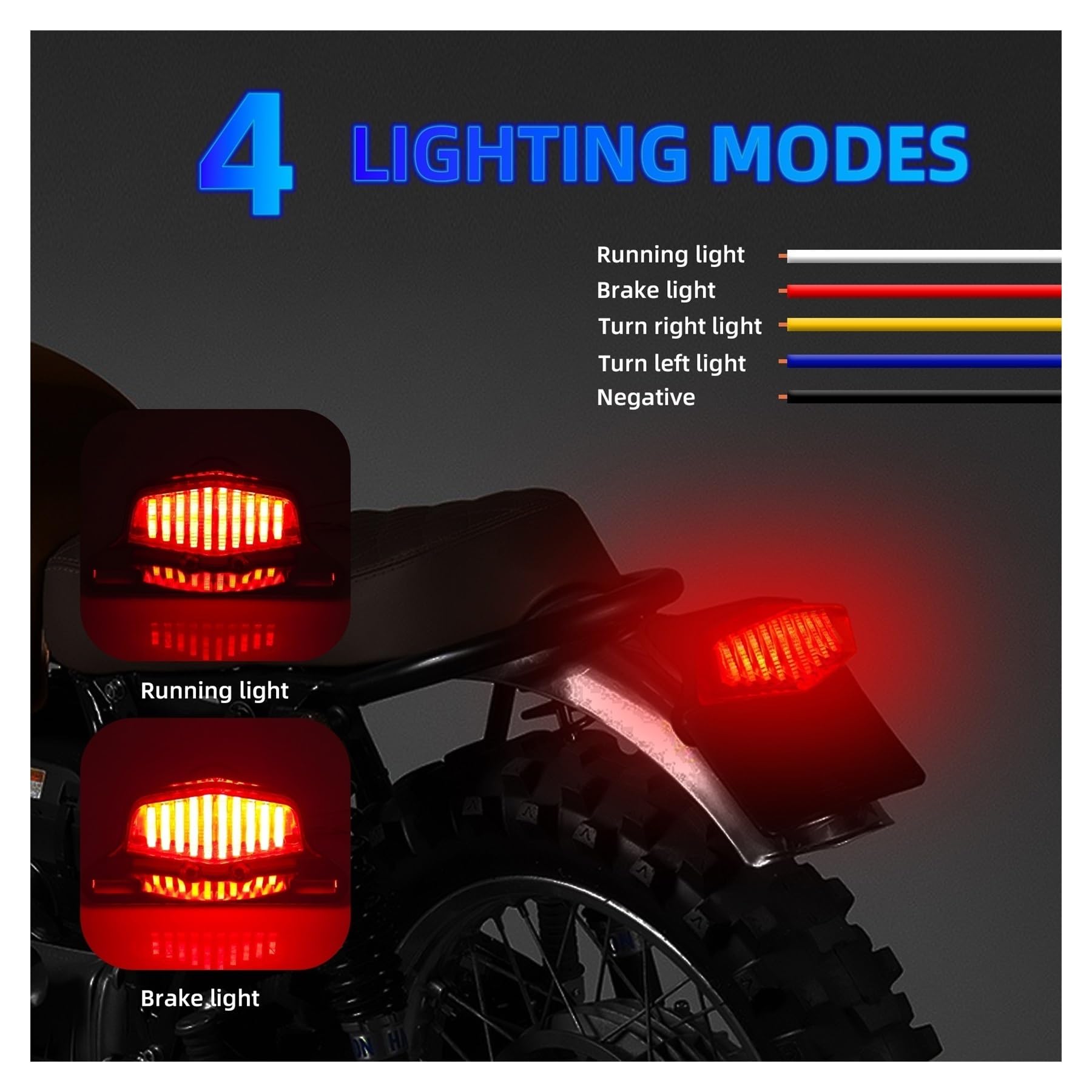 Luce arresto Freno Motociclo Fanale Posteriore A LED Per Moto, Luce Freno, Indicatori Di Direzione, Con Piastra Integrata, Accessorio Universale