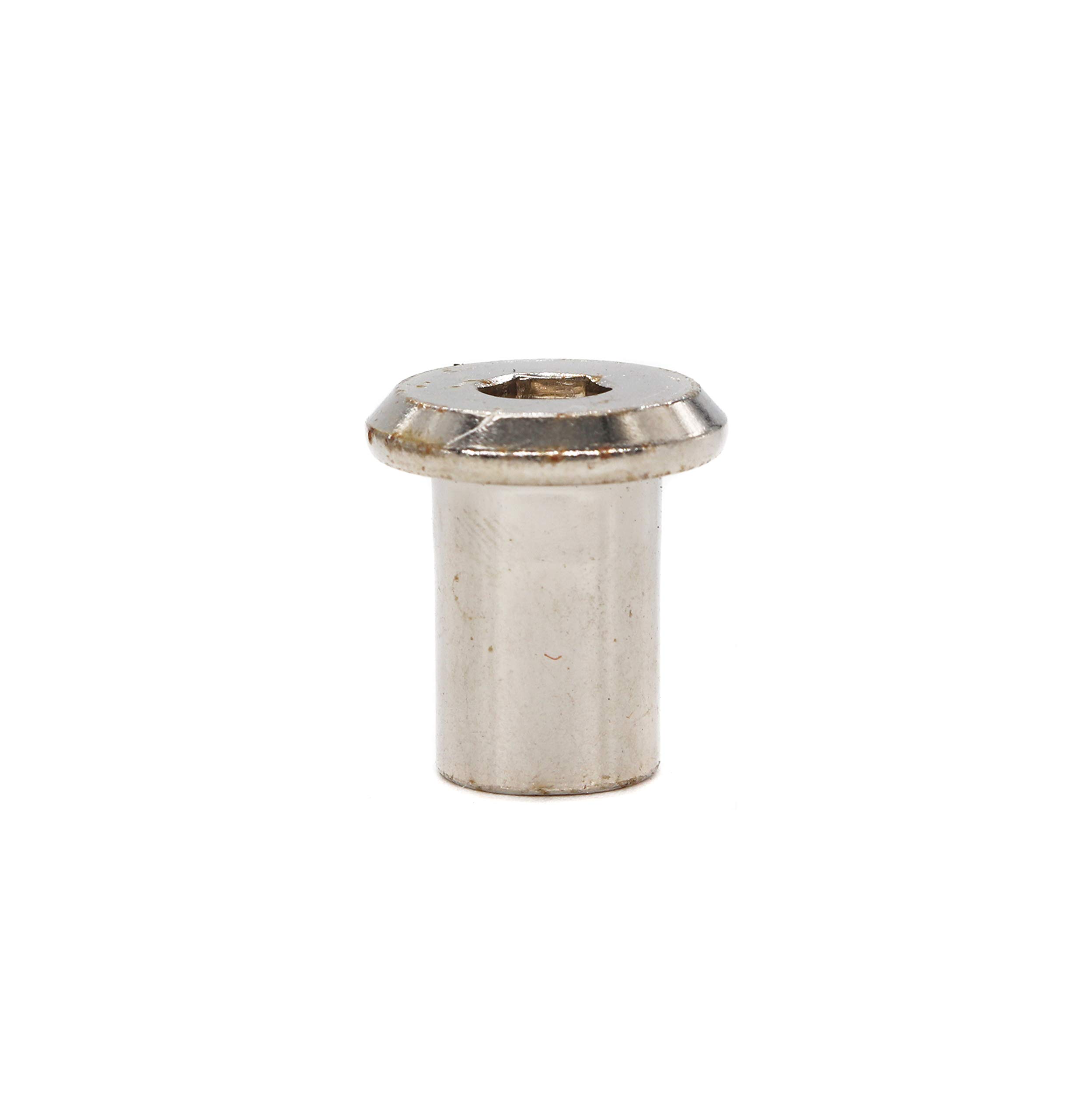 BinifuMux - 20 tuercas hexagonales avellanadas M8 x 0.591 in para muebles y camas niqueladas 2