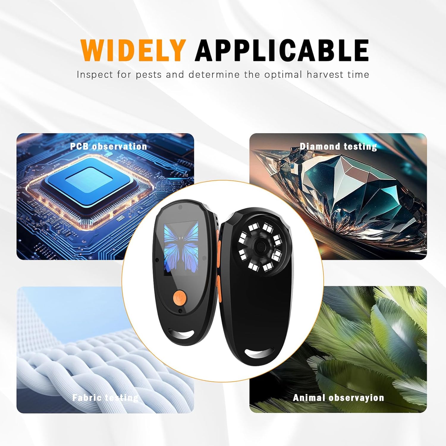 200Wカメラポケットを備えた高度なハンドヘルド顕微鏡。ジュエリーのクリーニングと印刷用の小さな機械部品の観察精度ツールに最適化され