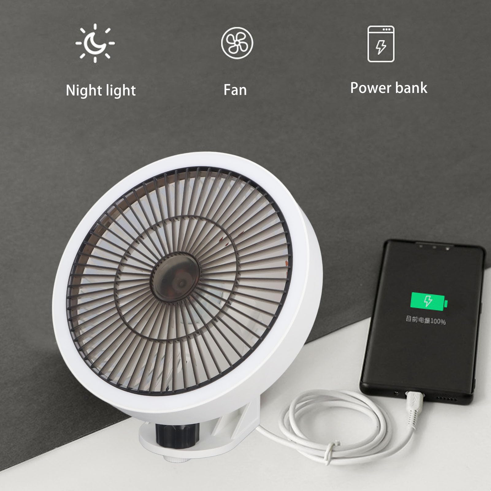 Haofy Petit Ventilateur Oscillant Mural avec Télécommande, Veilleuse 3 Vitesses, Idéal pour Chambre à Coucher, Bureau, Garage
