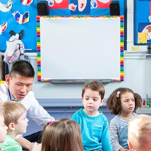 Vista 104 de Containlol Bordes de aula para tablón de anuncios, 118 pies, temática de animales de safari con ribete festoneado, tablero de anuncios colorido