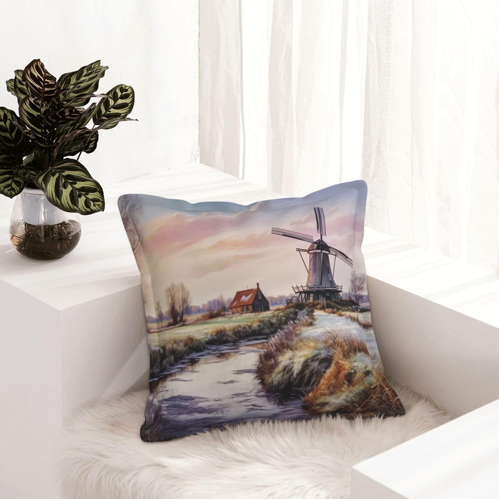 Housses de coussin de décoration rustique similicuir 40,6 x 40,6 cm lit