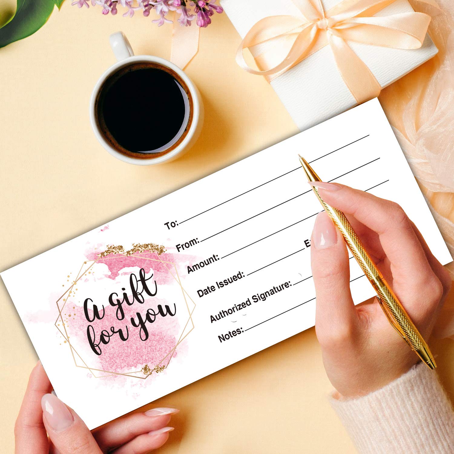Certificado De Regalo En Blanco Para Negocios, 25 Tarjetas De