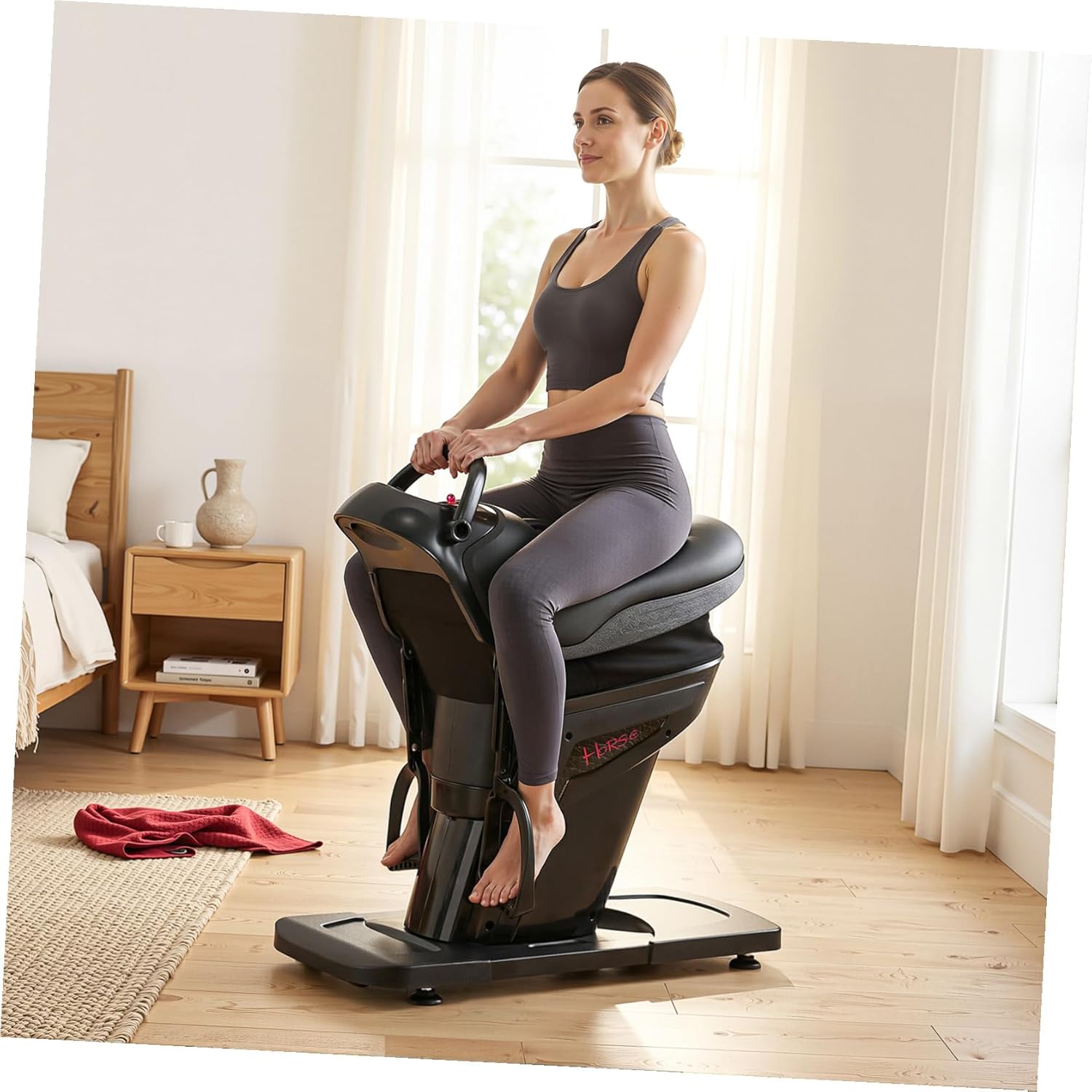 Electric Horse Riding Machine, Abdominal Fitness Trainer, 3D Figure-8 Motion Full Body Workout Equipment, 20 Speed Adjustable with 3 Auto Programs, 330lbs Weight Capacity