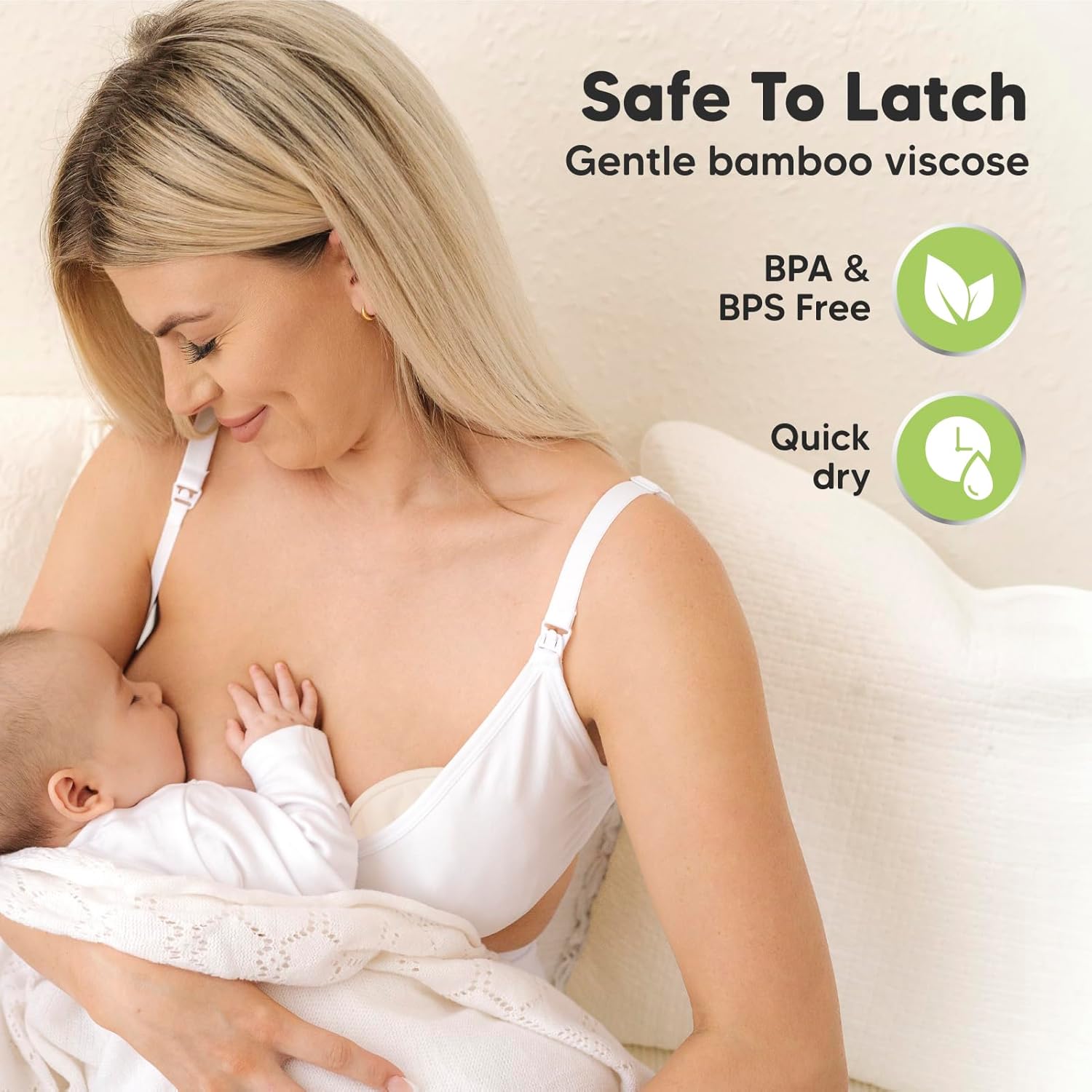 Keababies Reusable Nursing Pads and Maternity Belly Band for Pregnancy - 8 Washable Breastfeeding Pads + Wash Bag - Soft & Breathable Pregnancy Belly Support Belt