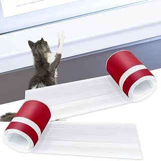 HFYZZ 2 Rolls L-Shape Window Sill Protector for Cats Dogs - 5.5in x 6.6ft PVC Scratch Guard Chew Proof, White