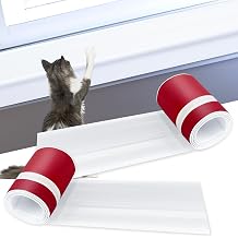 2 Rolls Dog Cat Scratching Window Sill Protector - 5.5 in x 6.6 Ft L-Shape Rubber Window Sill Cover Window Sill Guard Protector for Pet Cat Claw Scratching Chewing, White