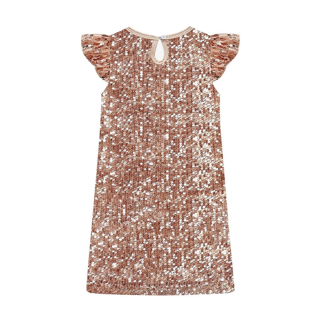 Lito Angels Vestido de Fiesta con Lentejuelas para Niñas 2-12, Elegante y Brillante para Cumpleaños o Boda, Talla 98-152