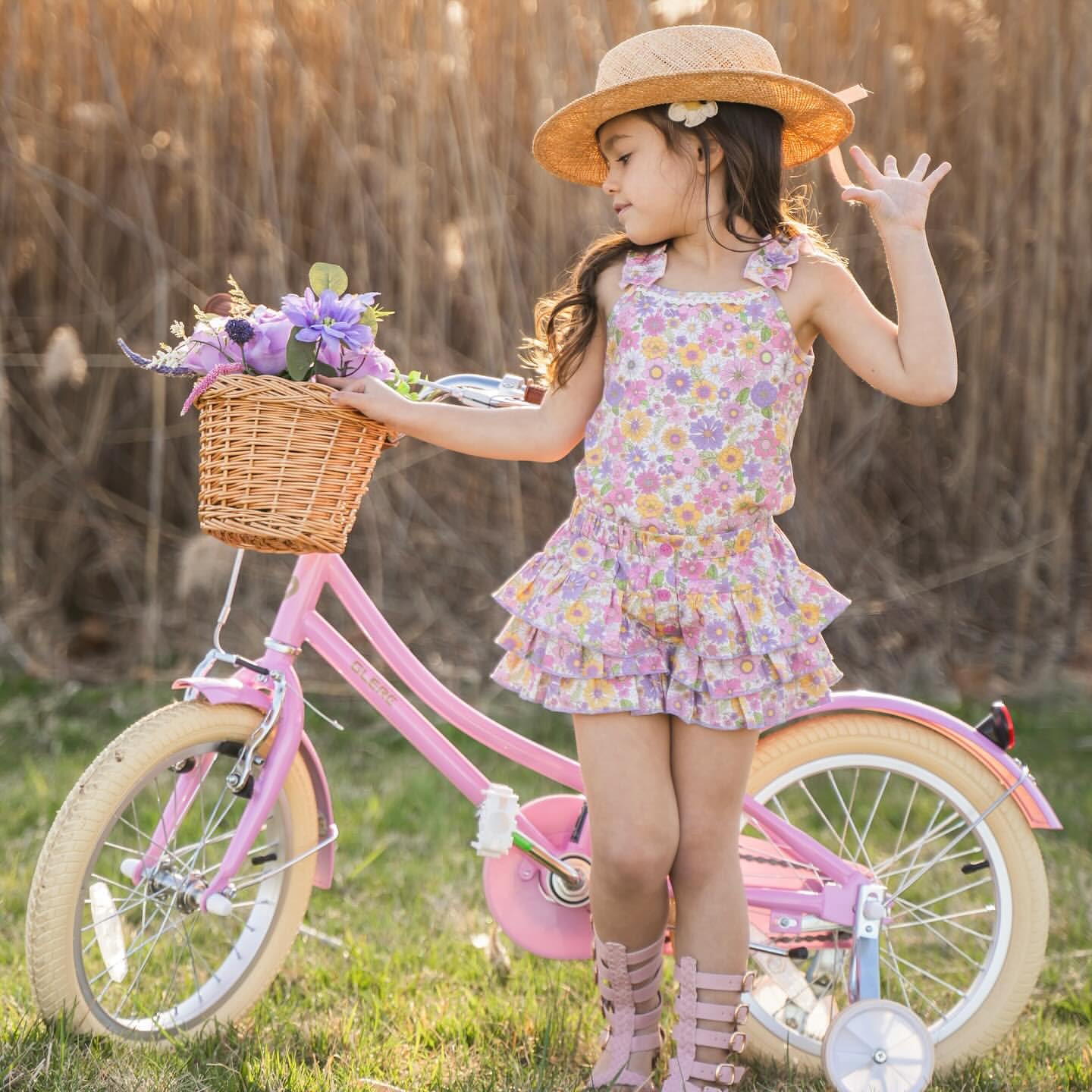 Glerc Bicicleta de niña con Cesta para niños de 3 a 10 años, 12 14 16 20 Pulgadas con Timbre de Cesta y estabilizadores, tamaños — view 7
