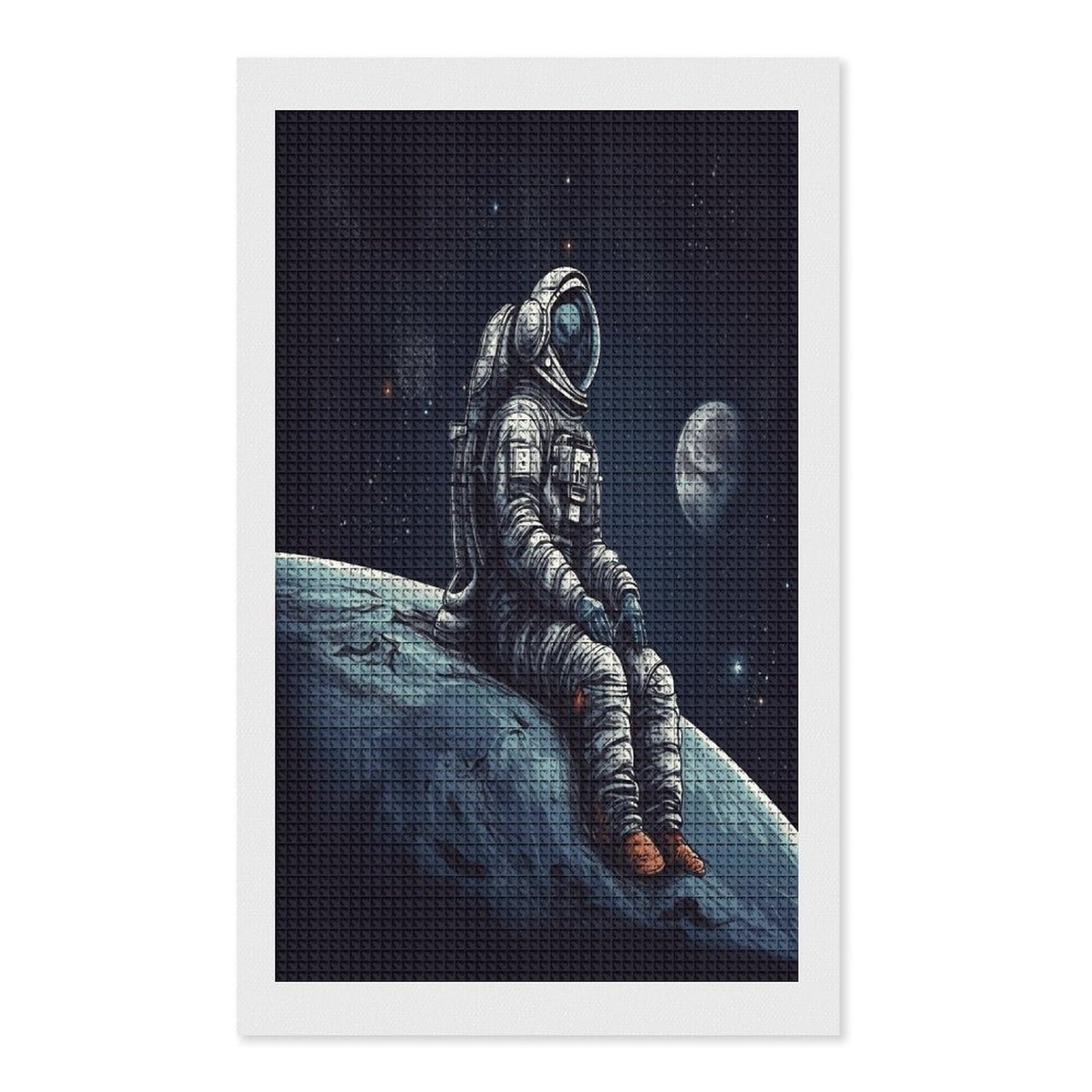FodPand Astronaut Space Diamond Painting Kit for Beginner Fun 5D DIY Crafts for Adults Diamond Art Kits Square Diamond Art Canvas Painting Gem Art Crafts for Home Wall Decor 12"x20"