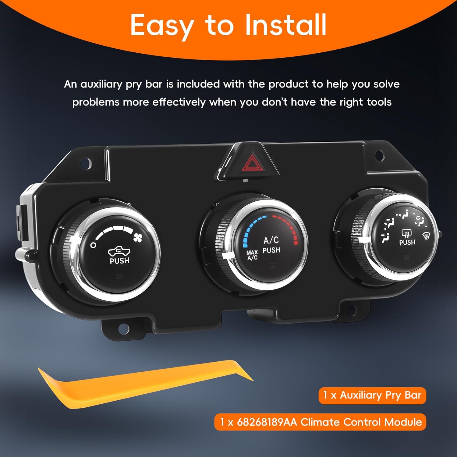 68268189AA Climate Control Module Fit for 2013-2018 RAM 2500 3500 4500 5500 HVAC Heater Control, AC Control Panel Fit for 2013-2014 RAM 1500, Climate Control Replace 68105021AE 68105021AF 68105021AC