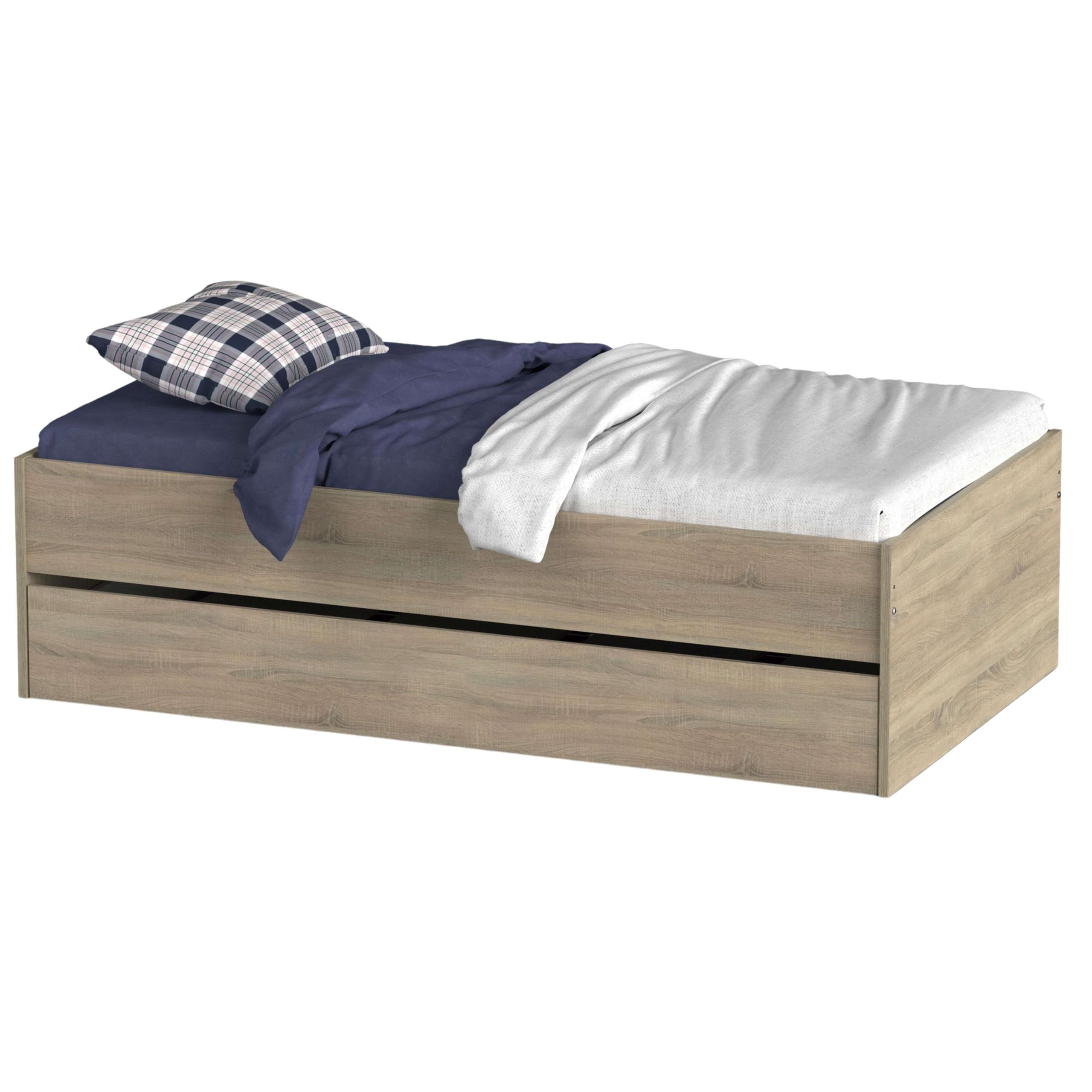 Miroytengo Cama Nido 105x190 cm, Cama Nido Grande, Cama Doble Juvenil Doble Terai Roble Cambrian