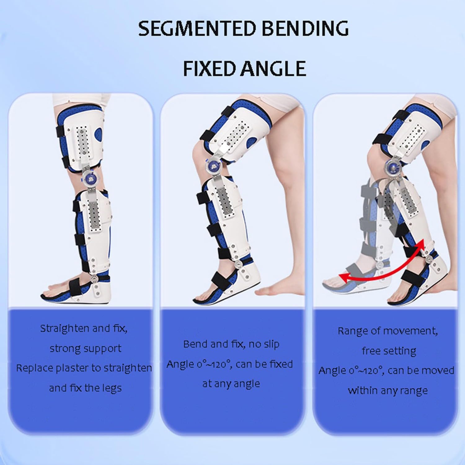 BLUEZY Ortesis De Rodilla Articulada, Rodilleras Plegables Soporte For Pies Soporte Ortopédico Ajustable Protección Después del Soporte De Rodilla para Pierna Rodillera Estabilizador Right,M