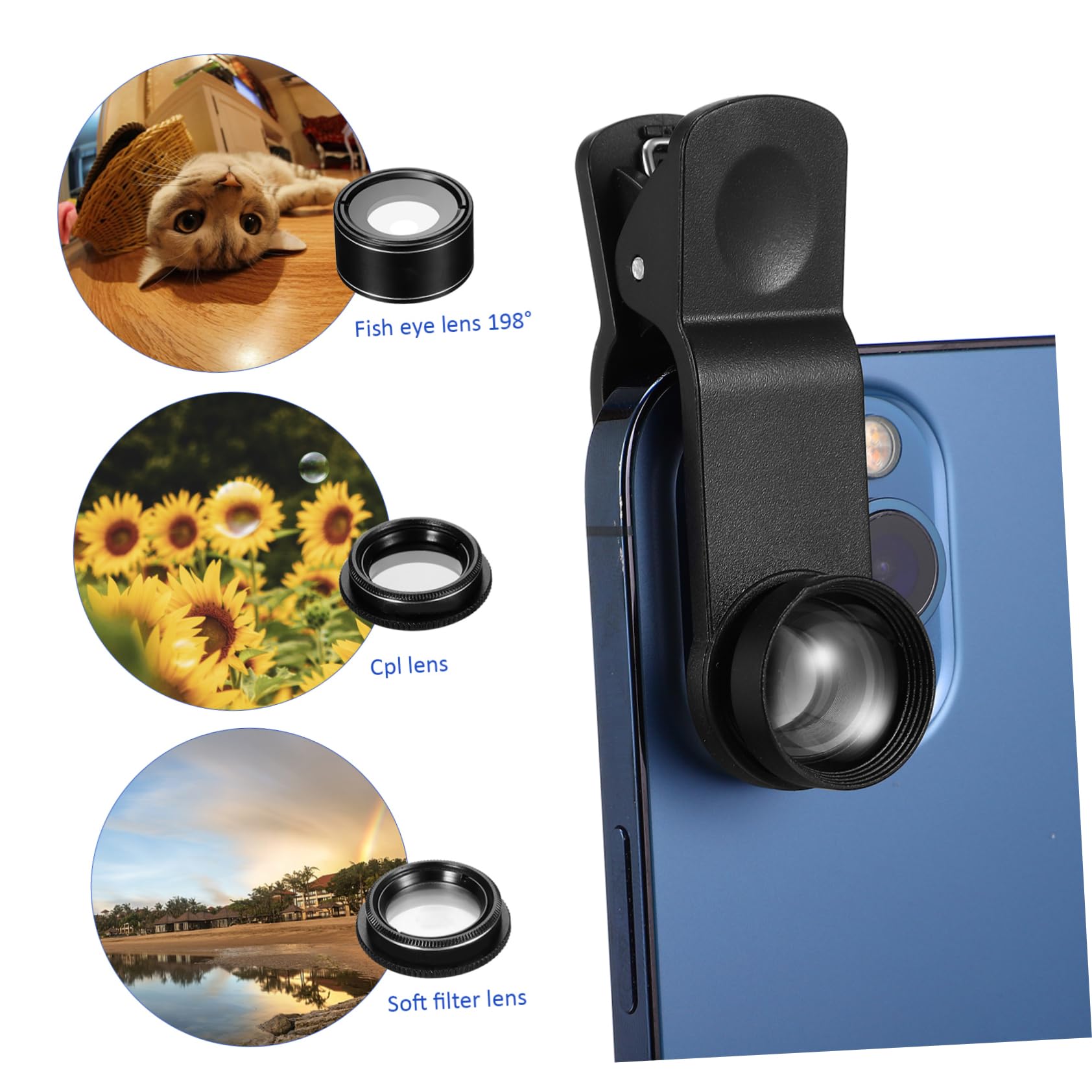 Gatuida Obiettivo Grandangolare Per Telefono Lente Macro Per Smartphone Kit Obiettivi Portatili Per Tablet Obiettivi Durevoli Per Fotocamera