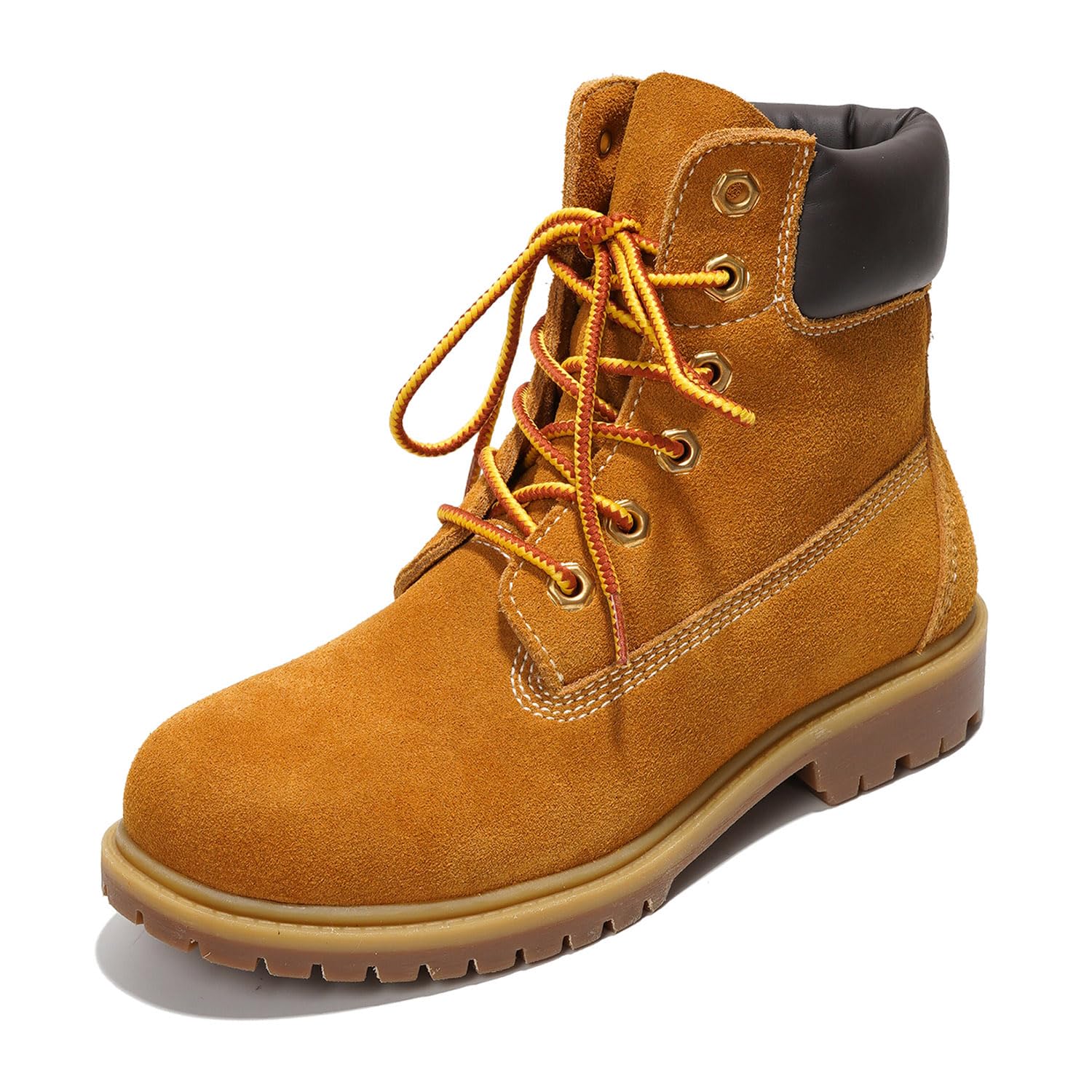 Cape Robbin Cow Suede Leather Slip-Resistant Ankle Boots Womens - Lace-Up Combat Boots - Water-Resistant Fall Moto Boots