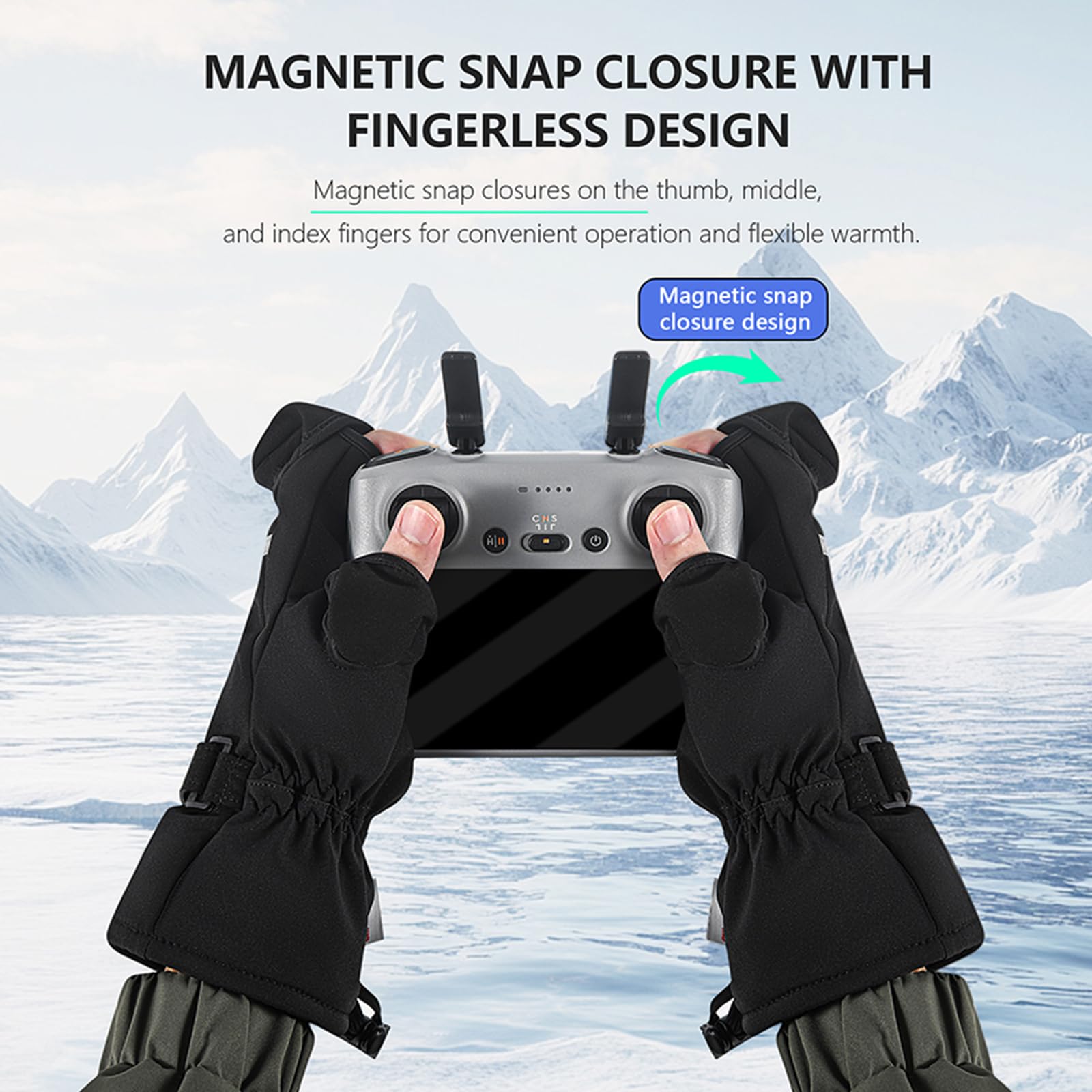 Guantes de vuelo para drones, guantes de fotografía, adecuados para fotógrafos profesionales al aire libre, ciclismo, montañismo, caminar, conducir, esquí, invierno, guantes cálidos talla