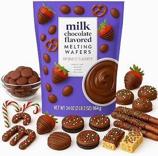 Melting Wafers Milk Chocolate Cocoa 34 oz Bag | Smooth, Easy-Melt Candy Coating Dipping, Drizzling, Baking - Snacks Desserts Treats - Made with Fair Trade Certified Cocoa