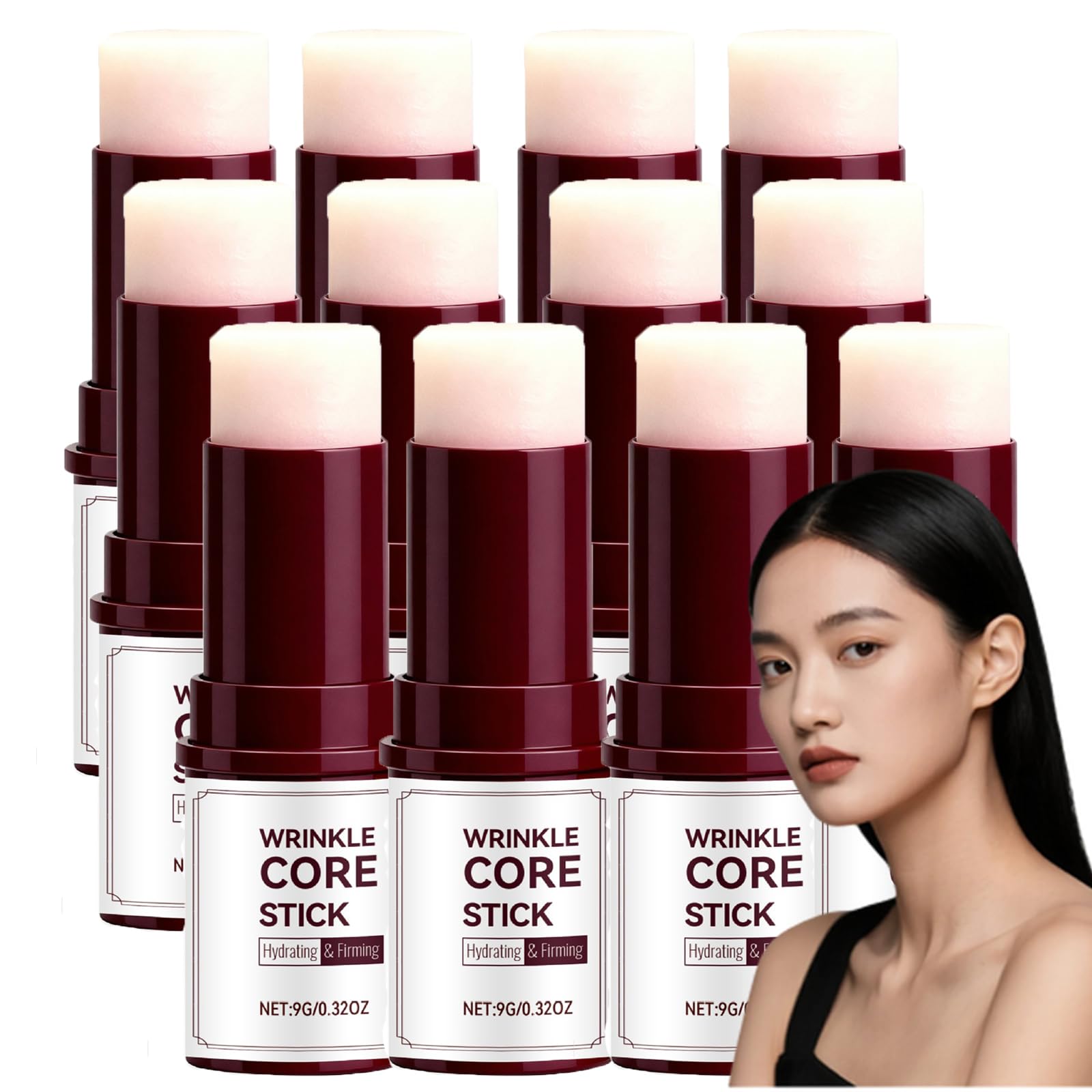 Calcium Volume Multi Balm Stick, stick al retinolo, balsamo labbra al calcio Multi Balm Sti/ck, crema idratante per le rughe, anti-età, rimpicciolimento, rassodante, occhi, collo e viso (12 pezzi)