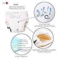 Vista 3 de Joyo roy Pantalones de entrenamiento suaves para ir al baño, 4 paquetes de ropa interior reutilizable para niños pequeños, 3T, 100% algodón