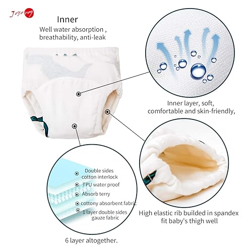 Miniatura 3 de Joyo roy Ropa interior de entrenamiento para niños pequeños, ropa interior para entrenamiento para ir al baño para niños, ropa interior para niños