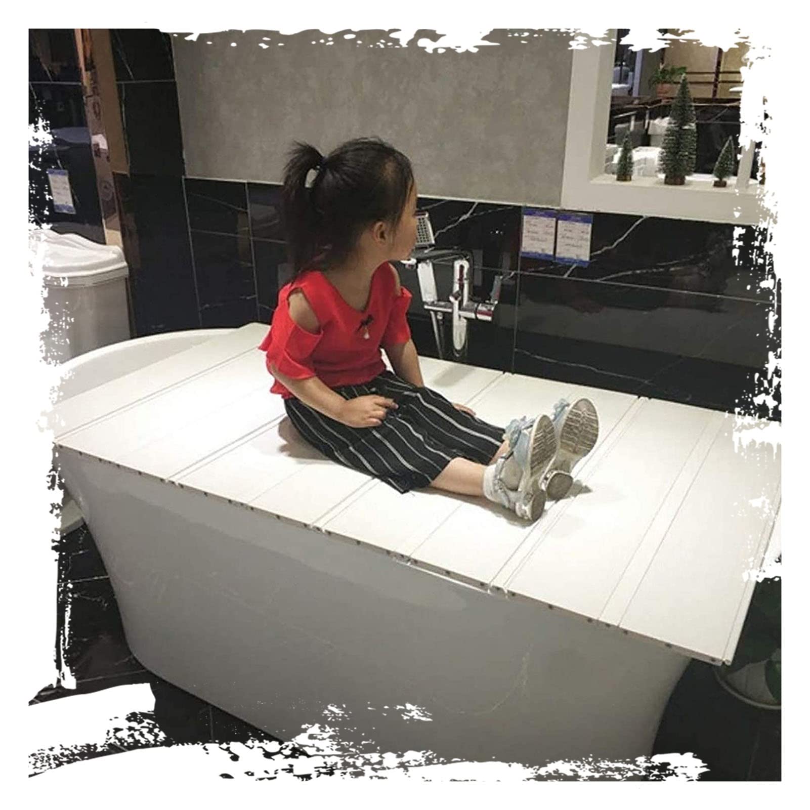 Plateau baignoire en PVC de 1,2 cm avec fonction couverture d'isolation pour le bain