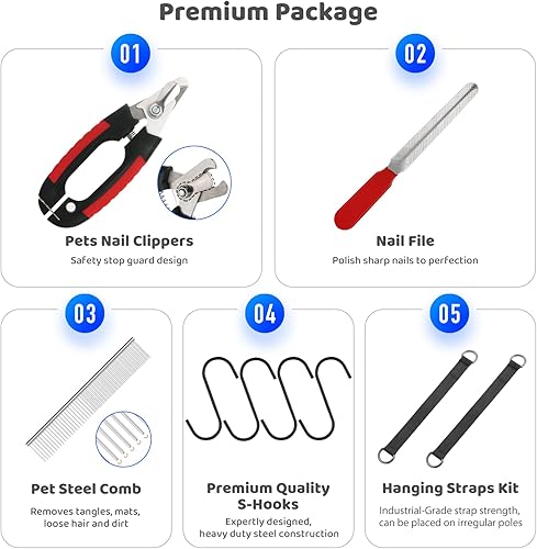 Miniatura 10 de Guzekier Arnés de hamaca de aseo para perros y gatos para perros, arnés para perros para aseo, bolsa de sujeción para hamaca para perros