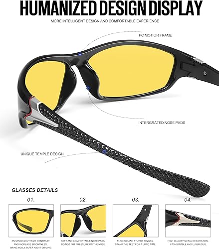 Miniatura 4 de KALIYADI Gafas de sol polarizadas-Gafas de sol deportivas para hombre gafas de sol polarizadas con protección UV para pesca, conducción y ciclismo