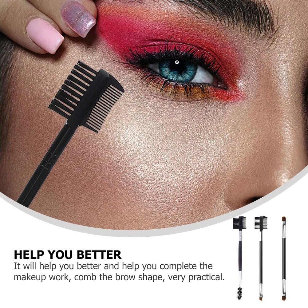 FOMIYES 3pcs Eyebrow Brush Eyelash Comb Beauty Tool Makeup Brush Practical Home