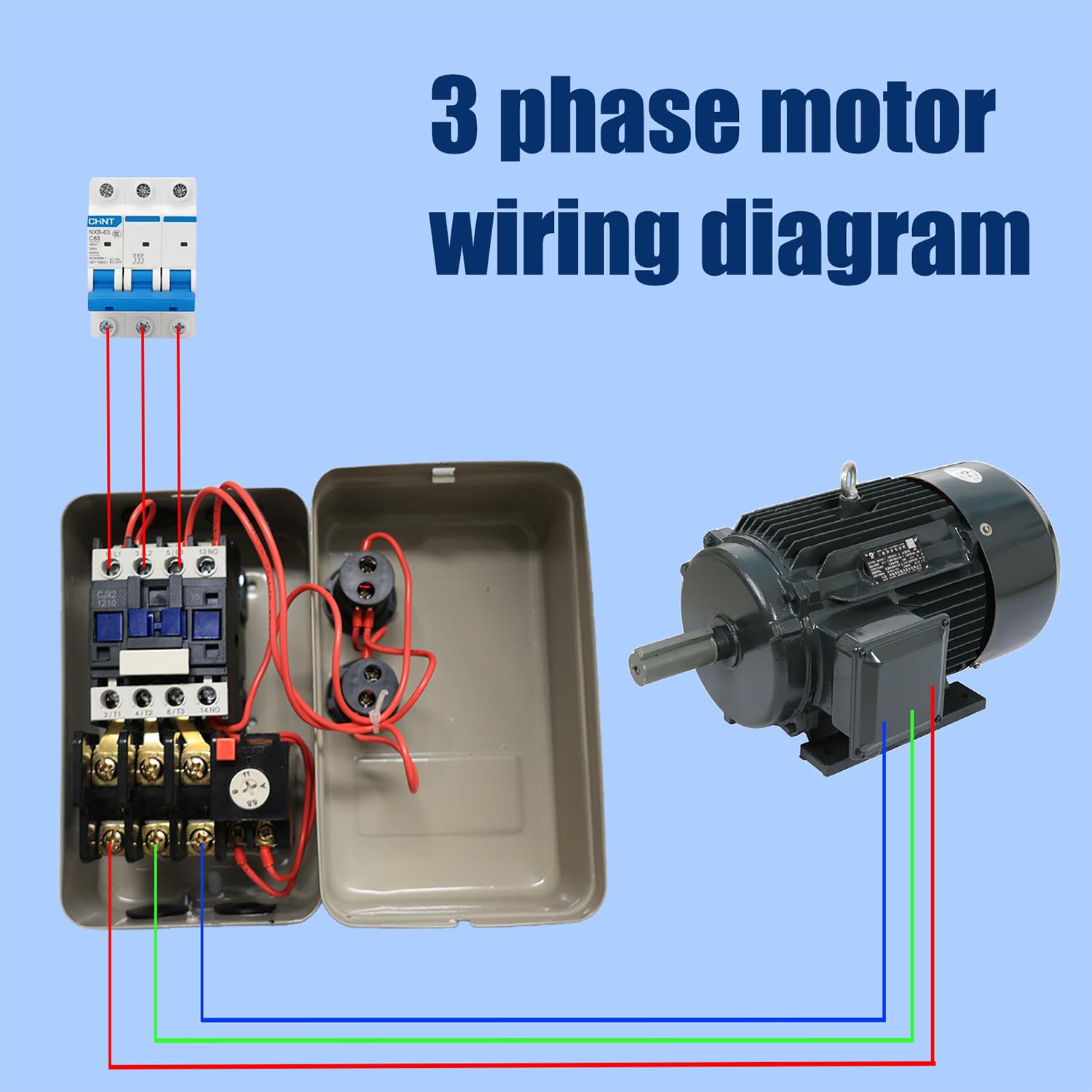 Arrancador magnético de motor eléctrico de 380 V, 5,5 KW-7,5 HP, para compresor de aire, interruptor trifásico/monofásico, arranque magnético