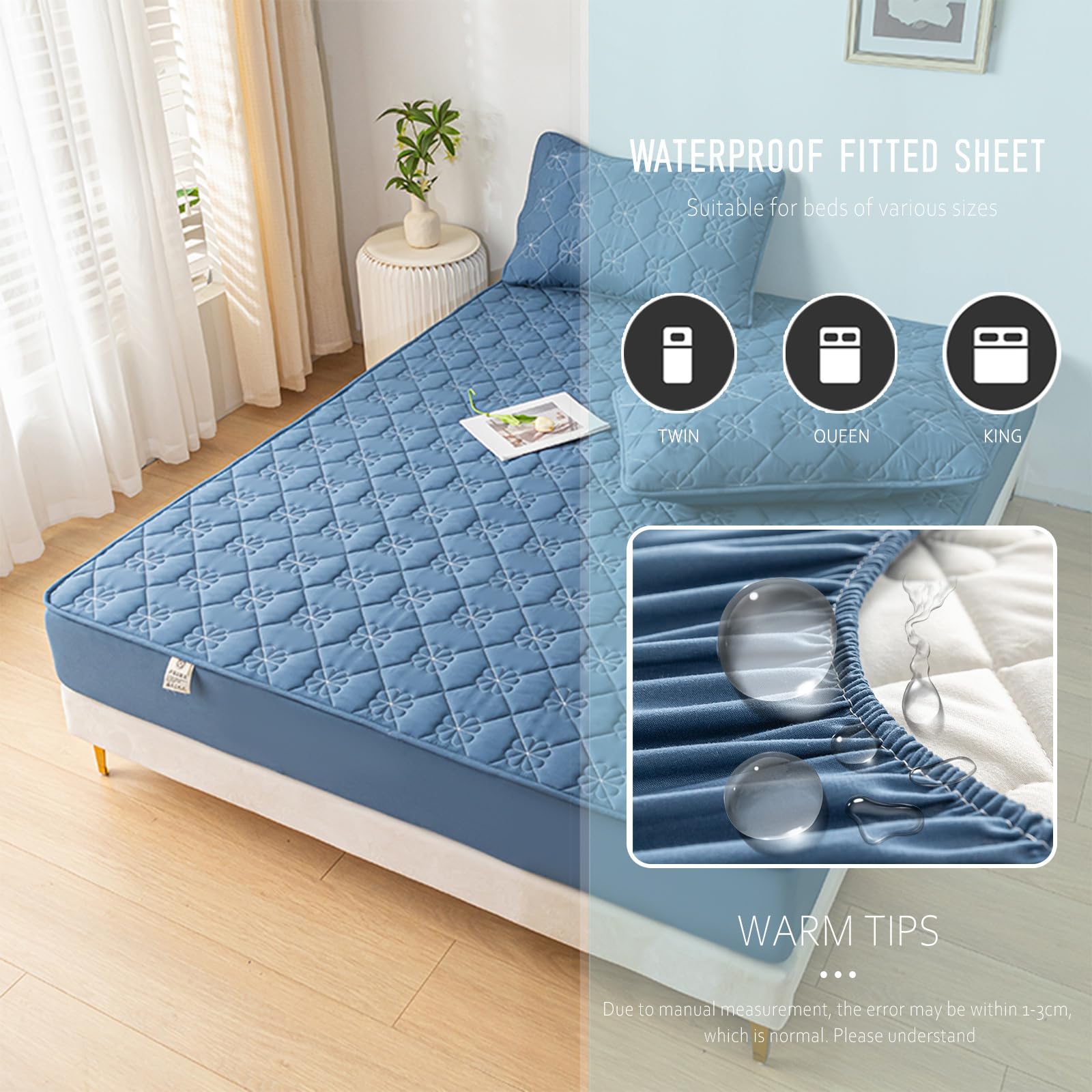 Protège Matelas Imperméable 200x220,Protège Matelas avec élastique Ajusté Alèse