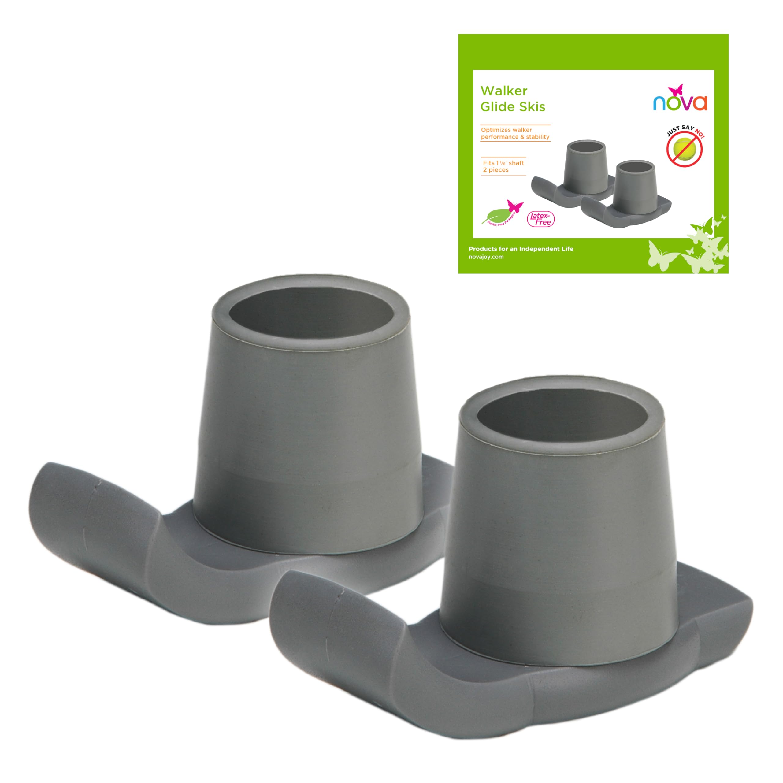 Nova NOVA Medical Products Walker Glide Skis, Universal Fit, One Pair, Gray, 2 Count (Pack of 1)
