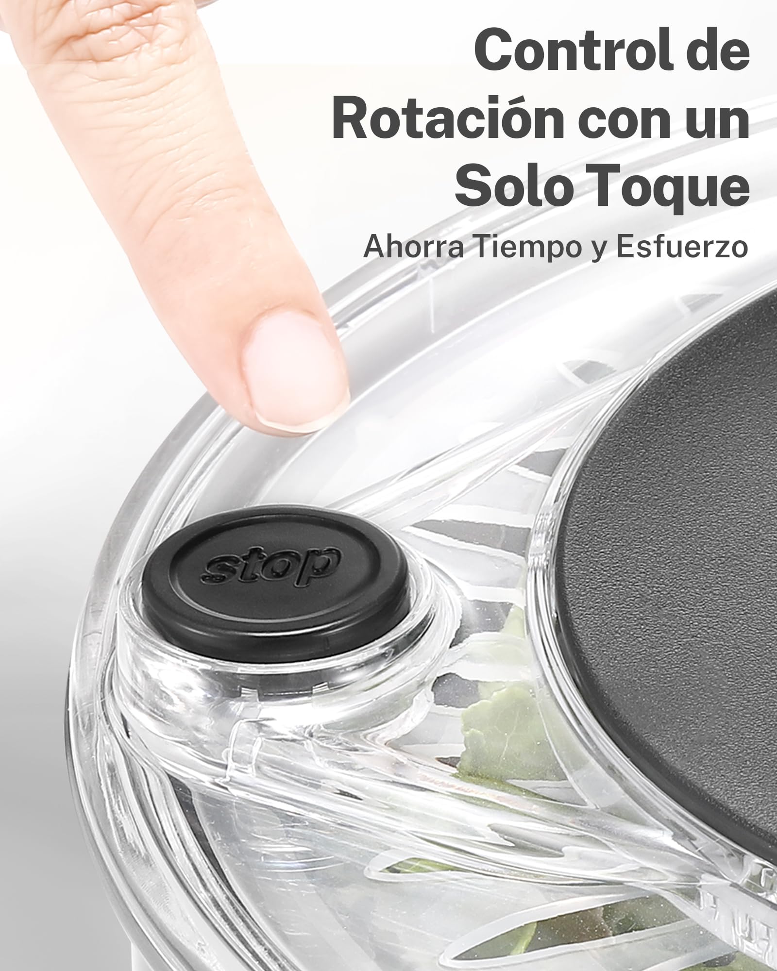 SveBake Centrifugadora Lechuga Acero Inoxidable con Botón de Parada, 5.3L Escurridor Verduras con Base Antideslizante, Escurridor Ensalada Sin BPA