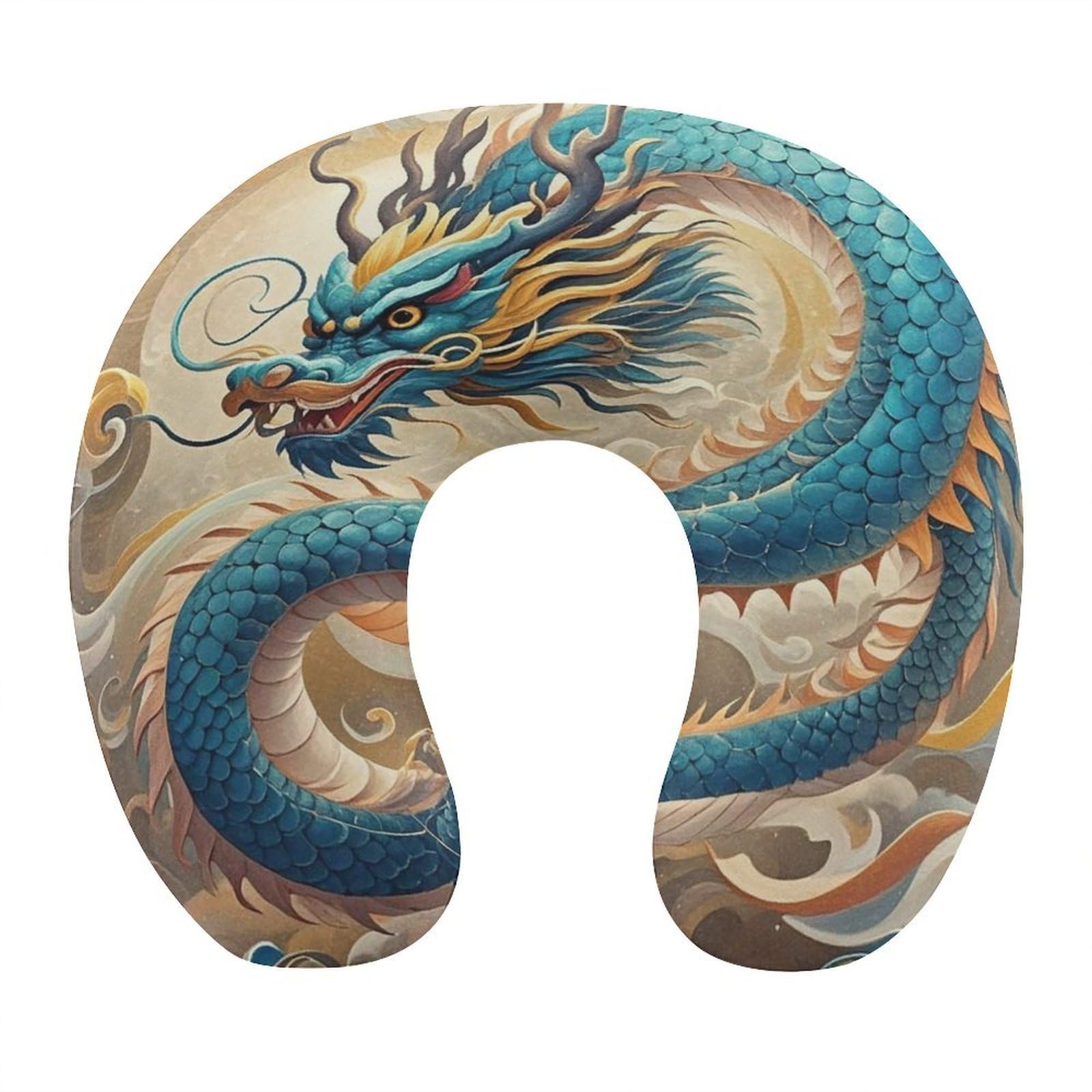 FekiLoot Dragon Travel Pillow Comfortable U Shape Memory Foam Pillows Neck and Head Support Portable Travel Neck Pillow Suitable for Planes Trains Self-Driving Cars