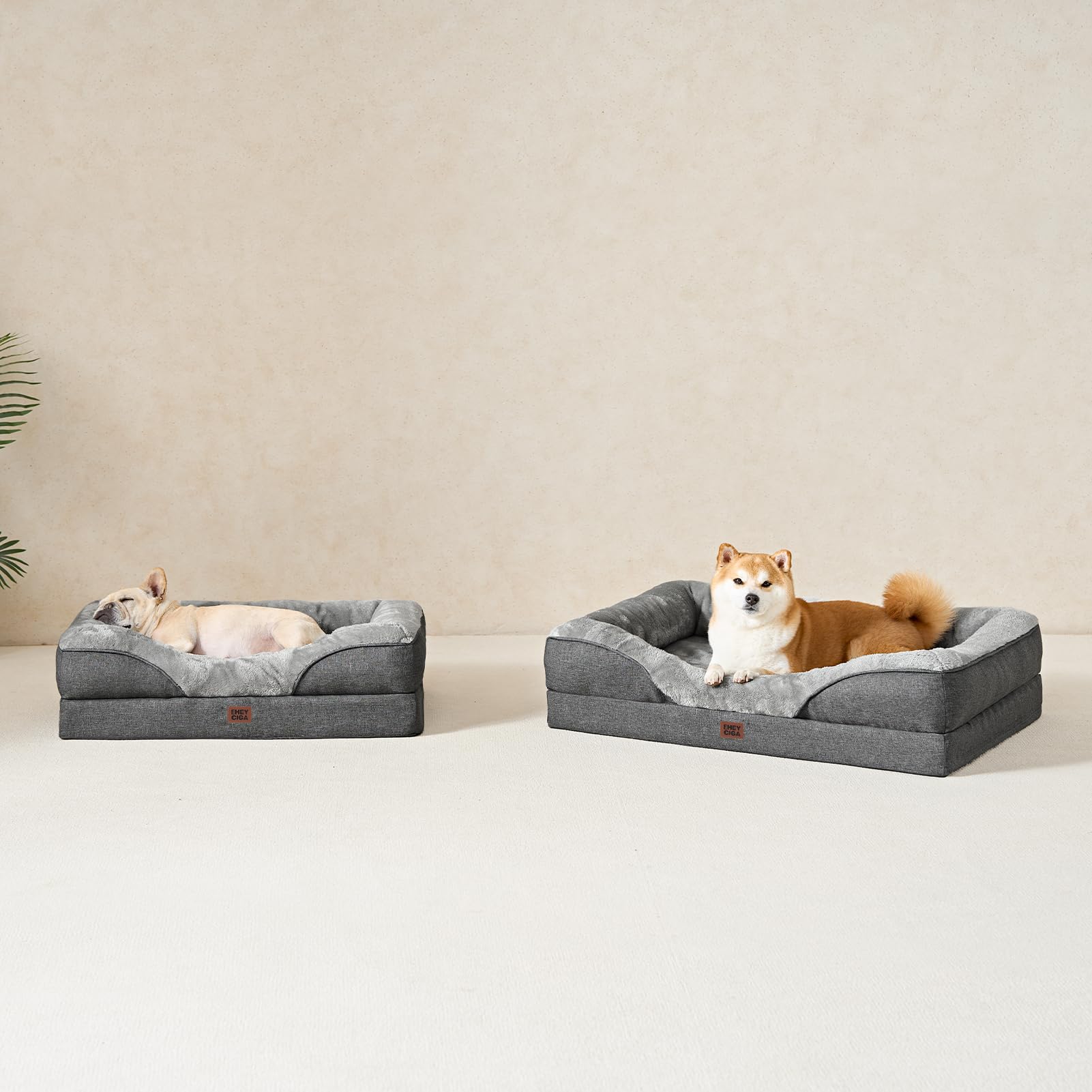 EHEYCIGA Cama Ortopedica y Viscoelastica para Perro Extra Grande 106x76x18.5 cm, Memory Foam Sofa para Perros Lavable, Cama Gato Suave, Gris Oscuro