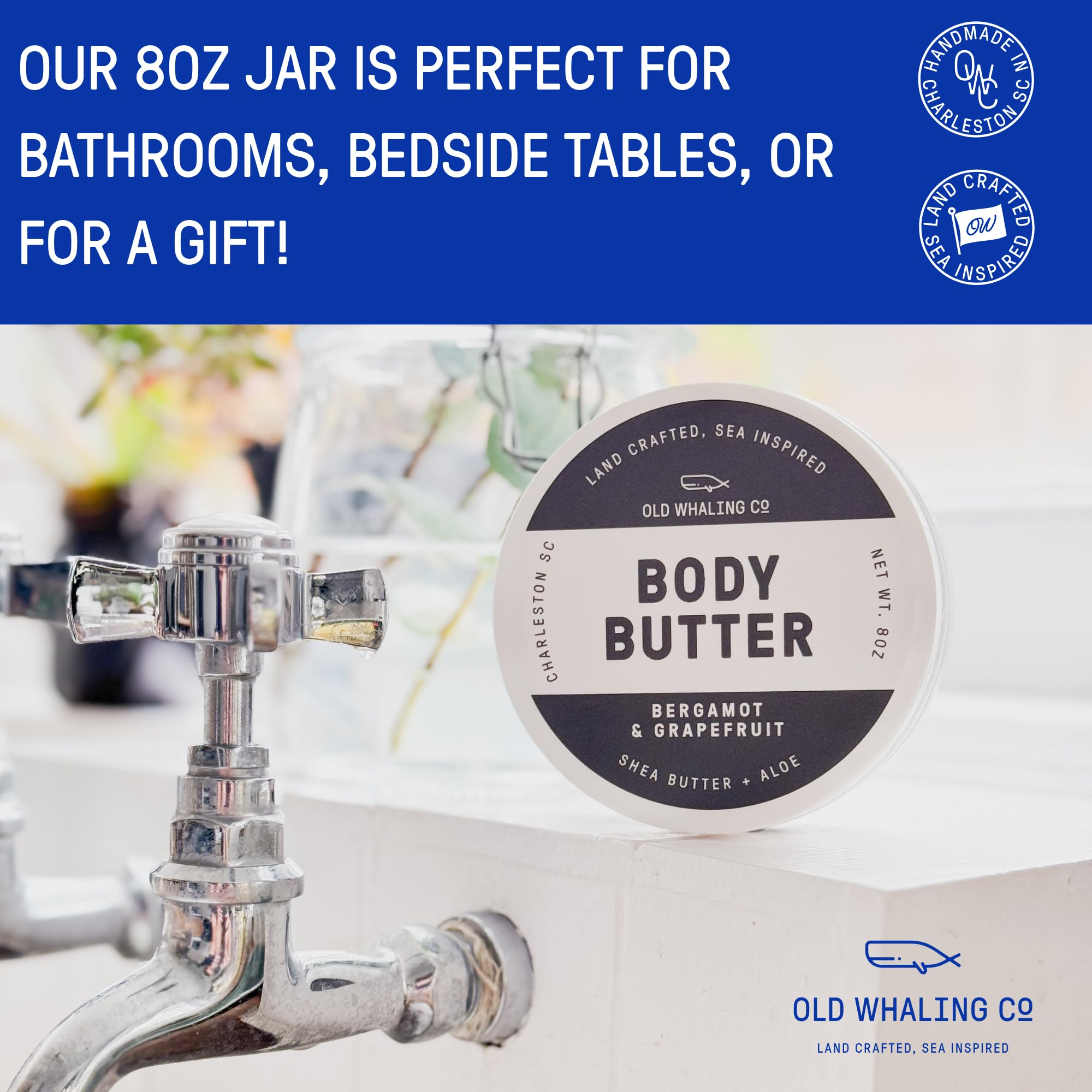 Old Whaling Co Body Butter Moisturizing Cream, 8 oz Pack of 2