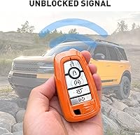 Vista 5 de para Ford Bronco/Sport Carcasa de Llavero, Funda Protectora de Llaves Compatible con Ford Bronco/Sport 2021 2022 2023 (ABS, Naranja)
