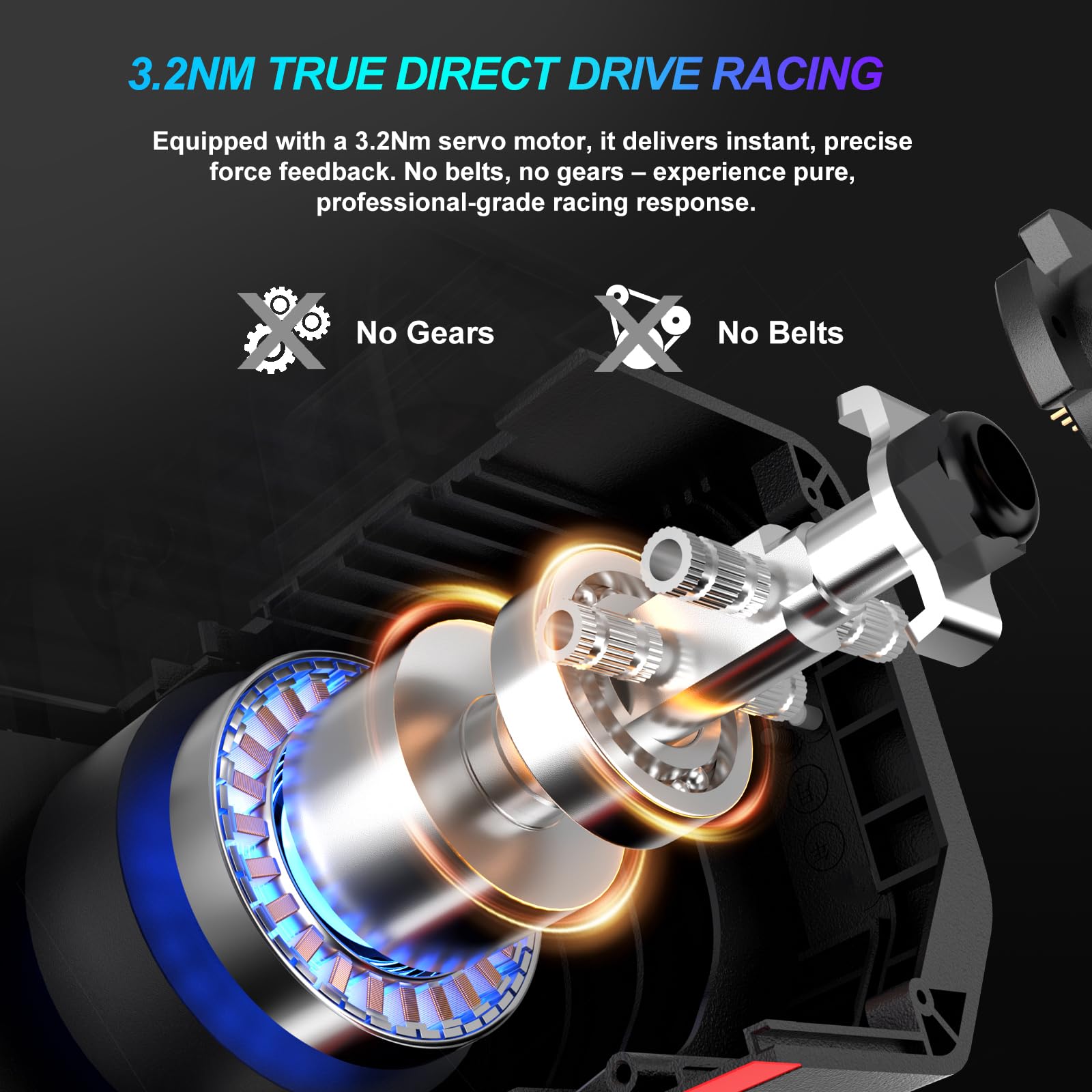 PXN V10 Ultra Volante da Gioco – Base con Motore Servo Direct Drive 3,2 Nm Force Feedback, Pedali PD HM Acceleratore & Freno, Volante 270mm – Volante Sim Racing per PC, PS4 & Xbox
