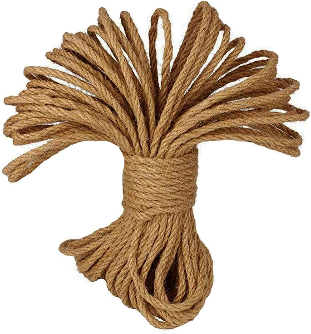 Amazon.com: 100% Natural Jute Rope (1/4 in x 100 ft) Strong Jute Twine ...