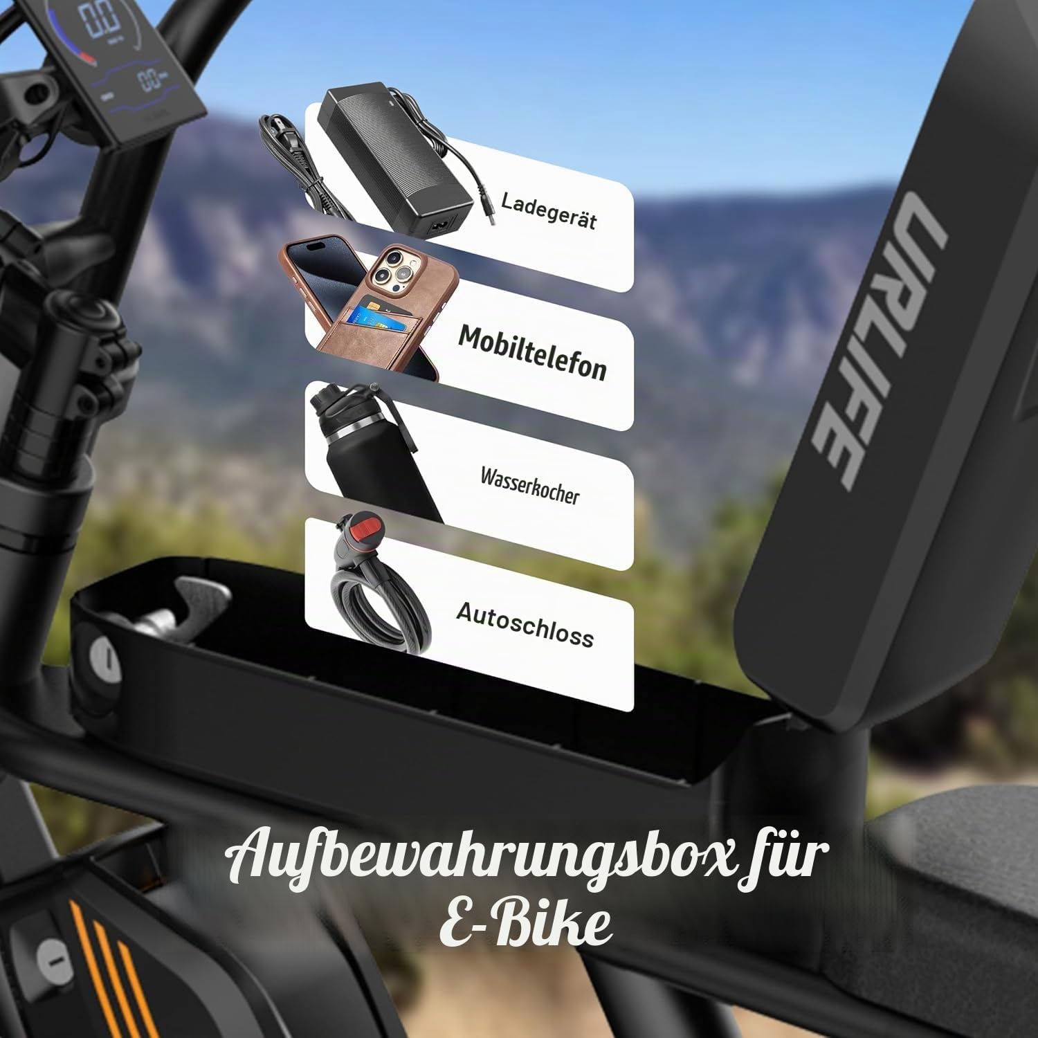URLIFE 20" x4 Elektrofahrrad für Erwachsene, E-Mountainbike mit 48V 15,6Ah abnehmbarem Akku, LCD Display, 7-Gang, Reichweite bis zu 120km, All-Terrain Fat Tire E-Bike mit Vollfederung