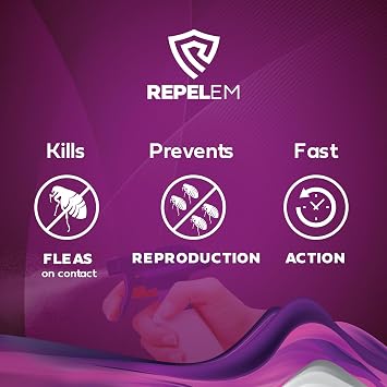 REPELEM Flea Treatment Kit - Household Spray & Natural Repellent 1L+250ml
