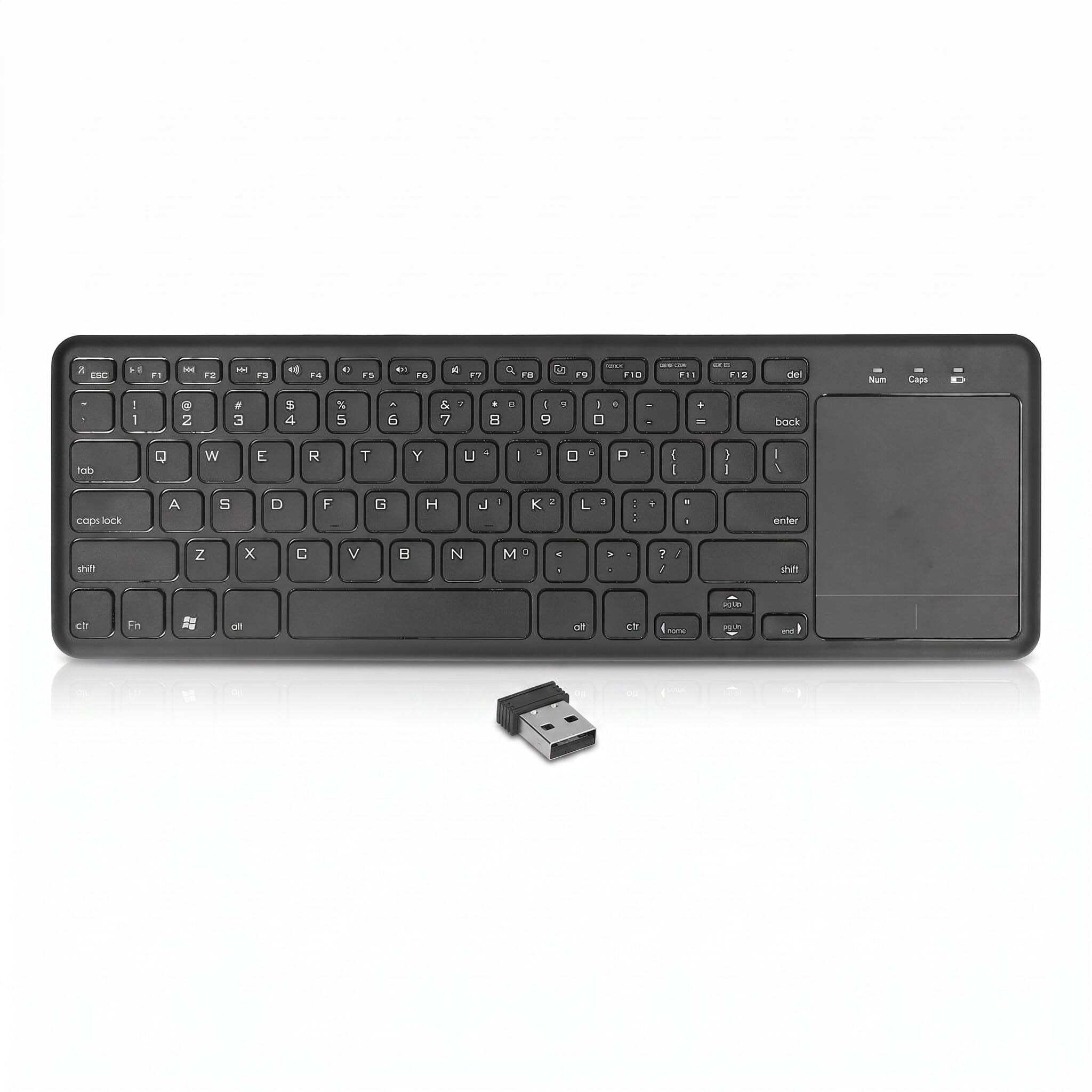 Bezprzewodowa Klawiatura z Panelem Dotykowym, 2.4G, Uniwersalna Ultracienka Klawiatura do Laptopa, PC, Tablet i Telefonu Komórkowego