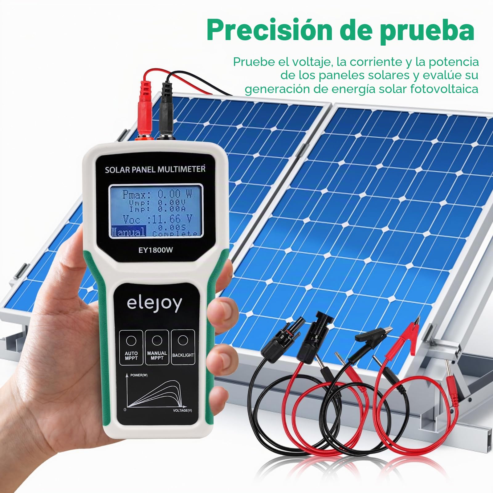 Solar Panel mppt tester 1800W Comprobador de paneles solares PV dispositivo de medición solares optimizador Para medir la potencia de los módulos solares, no superior a DC 20-120V 60A.