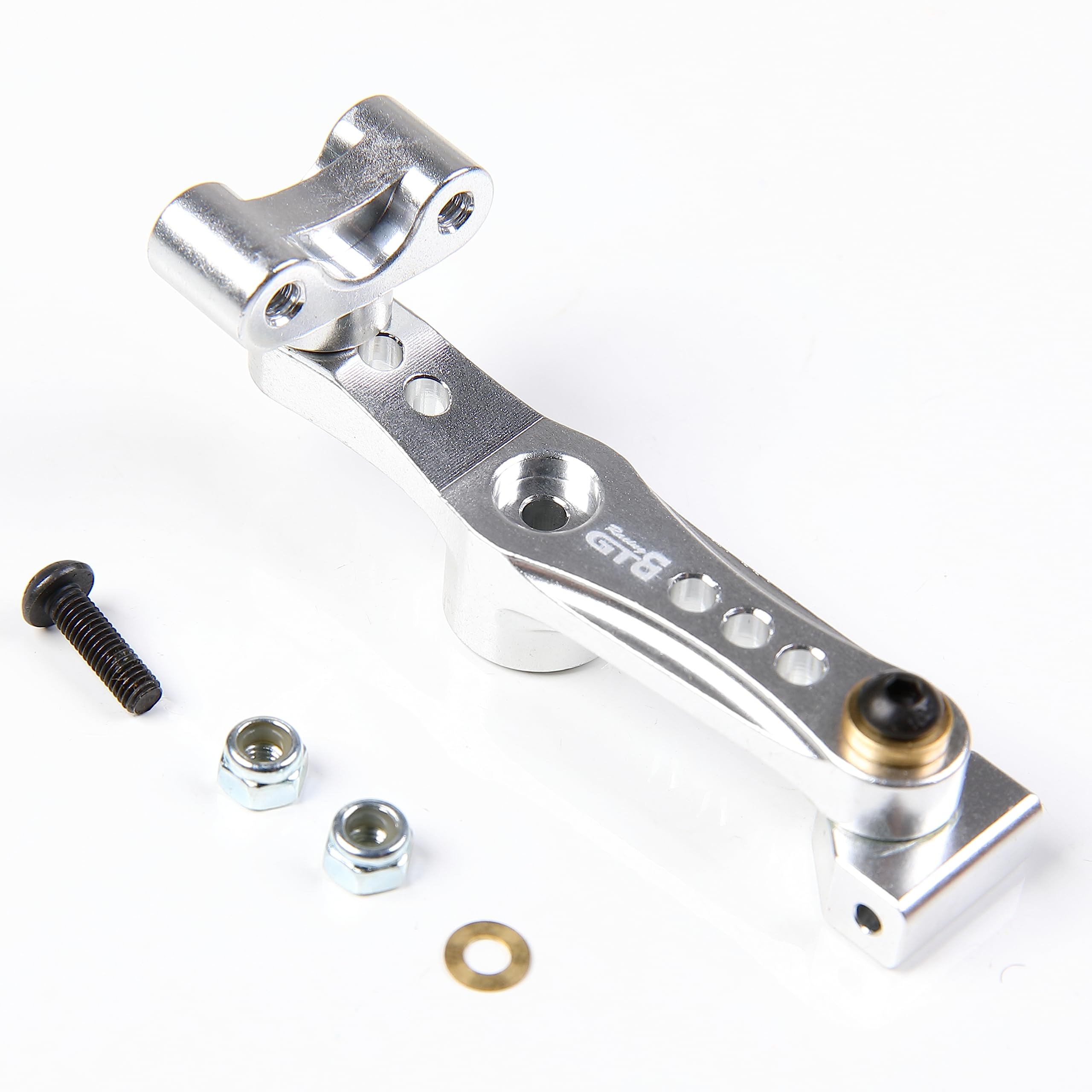 GTBRacing 1/5 RC Car LOSI 5IVE-T Metal CNC Aluminium Alloy Throttle Servo Arm wtih 2 Bearing 5T Upgrade Parts (Silver)