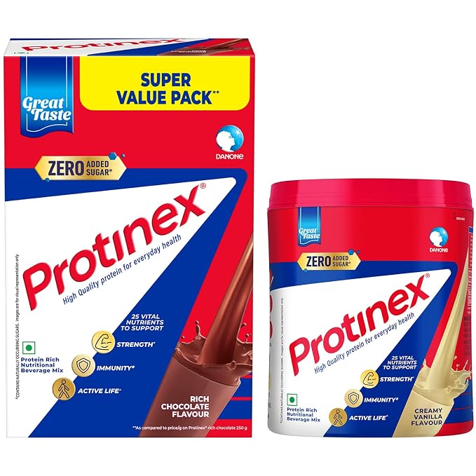 Protinex Health And Nutritional Drink Mix For Adults with High protein & 10 Immuno Nutrients, Tasty Chocolate, 1 Kg & Vanilla Delight - 400 g