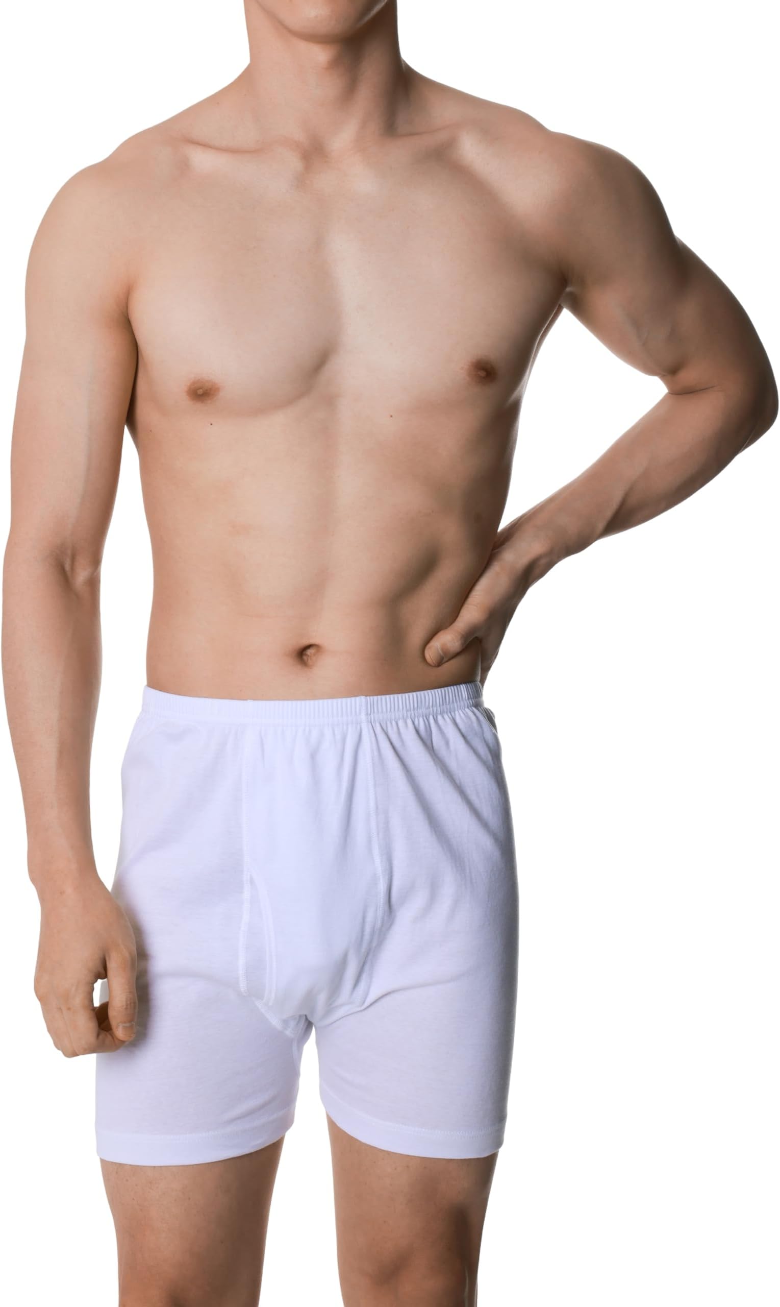 BYCMen's Cotton Underpants Boxer Brief 5-Pack(WHITE)