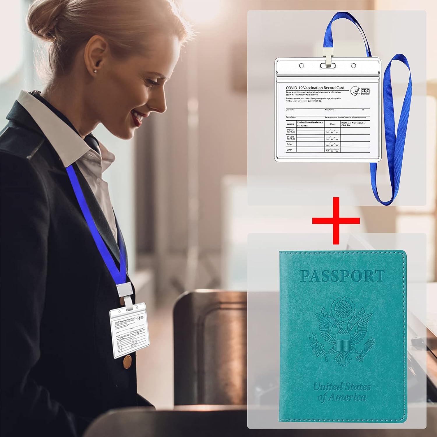  | TIGARI Passport Wallets Passport Covers, Passport and Vaccine Card Holder Combo, Ultra Slim Passport Holder for Women Men, Leather Passport Case Protector with Waterproof Vaccine Card Slot (Teal+Transparent Sleeve) | Passport Wallets